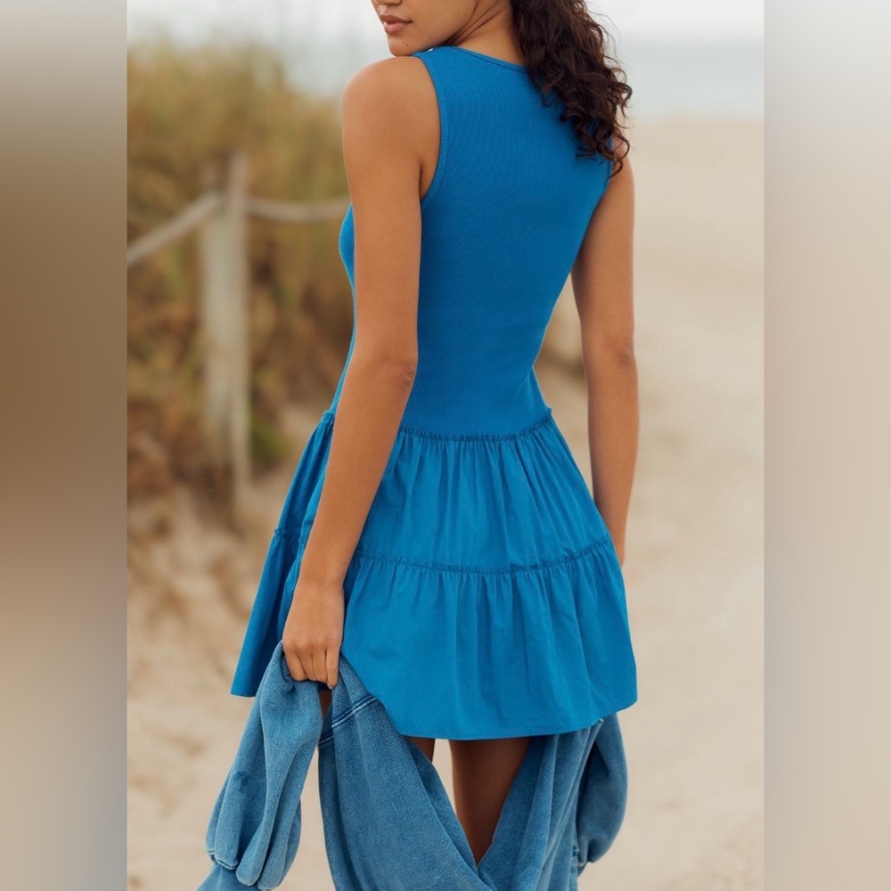 Anthropologie Daily Practice Rib Tank Drop-Waist Twofer Mini Dress, Size S - Picture 3 of 11